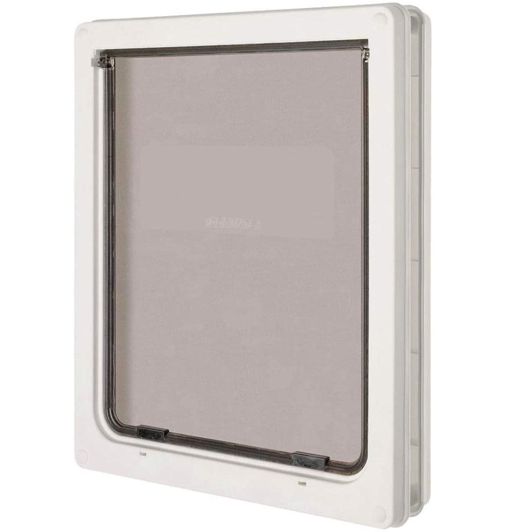 Dog Mate Large Dog Door with Locking Security Panel - White