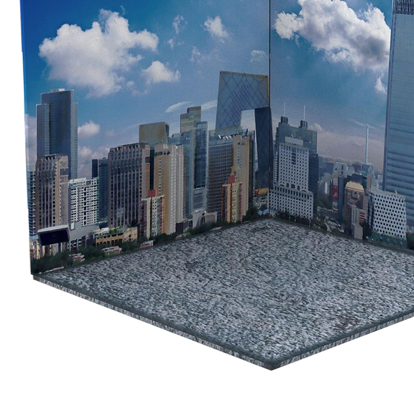 1:12 Backdrop Scene Layout Display Background Vehicle Model Showcase ama Organizer for Action Figures Diecast Car Dolls City