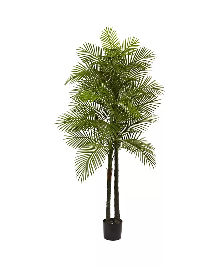 Nearly Natural 7' Double Robellini Palm UV-Resistant Indoor Outdoor Tree