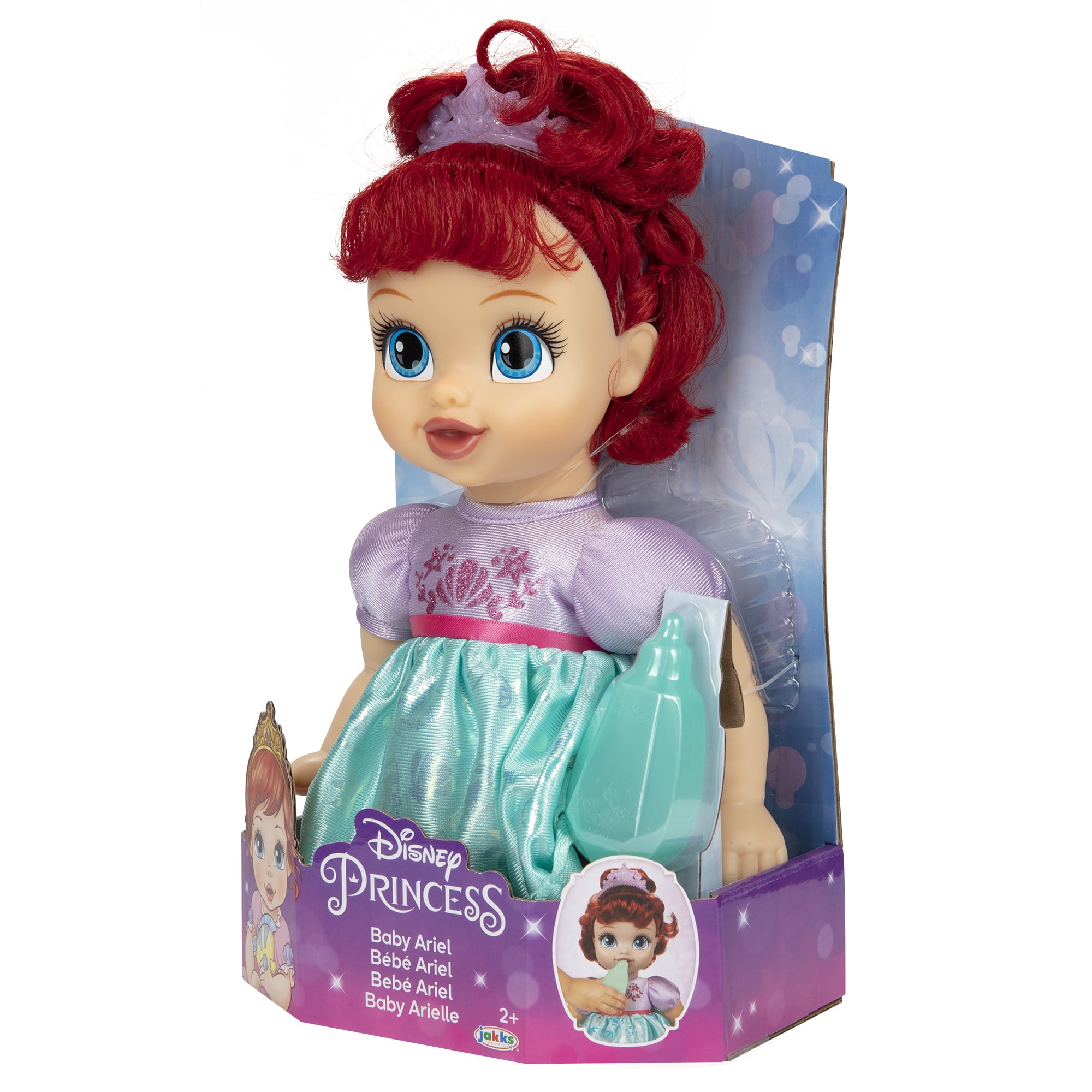 Disney Princess Deluxe Ariel Baby Doll Includes Tiara and Bottle, for Children Ages 2+