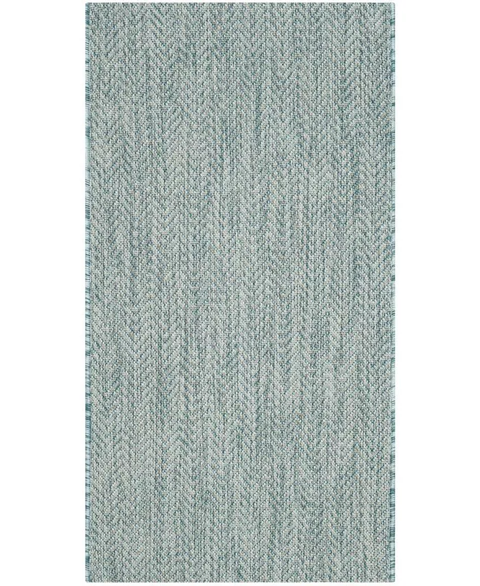 Safavieh Courtyard Aqua and Gray 2' x 3'7