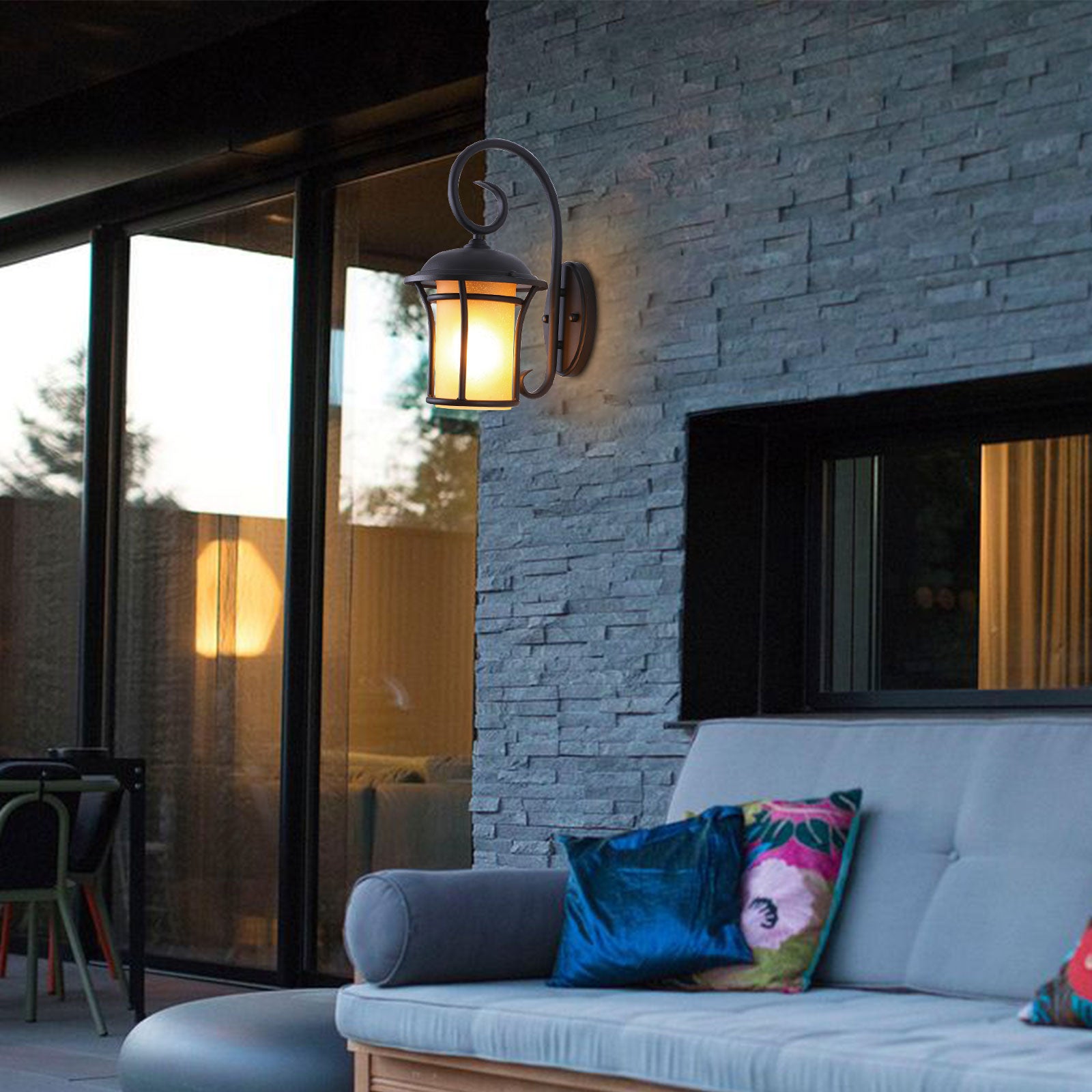 Loyalheartdy Waterproof Outdoor Wall Light, Exterior Wall Lantern Lamp Ground Glass Outside House Sconces Light for Porch Patio