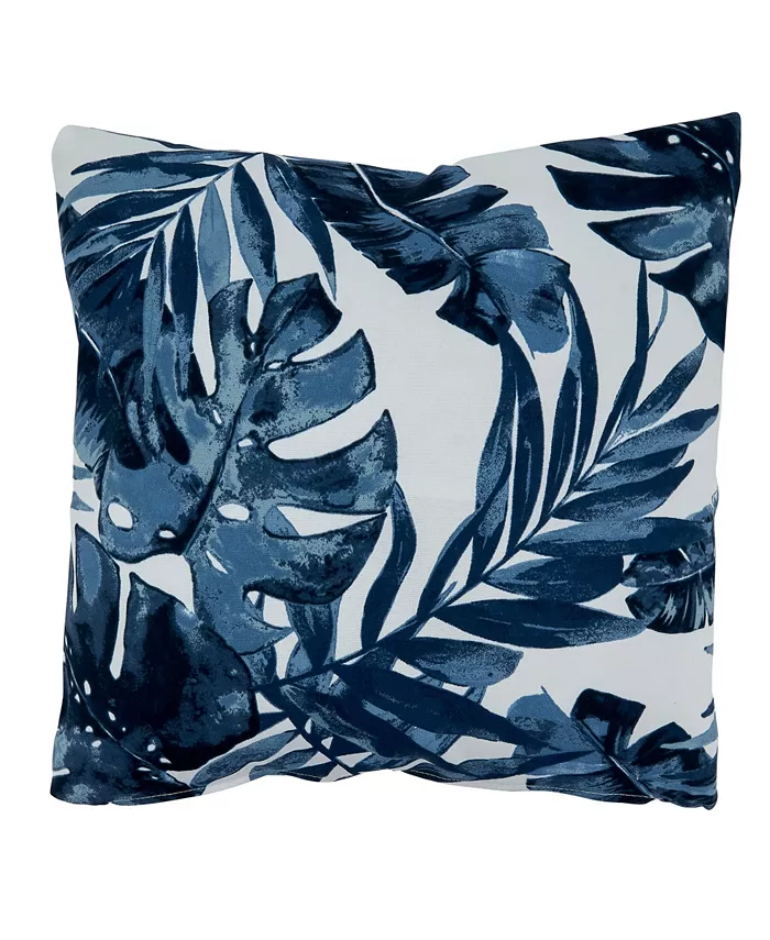 Saro Lifestyle Tropical Leaf Indoor Outdoor Decorative Pillow， 17