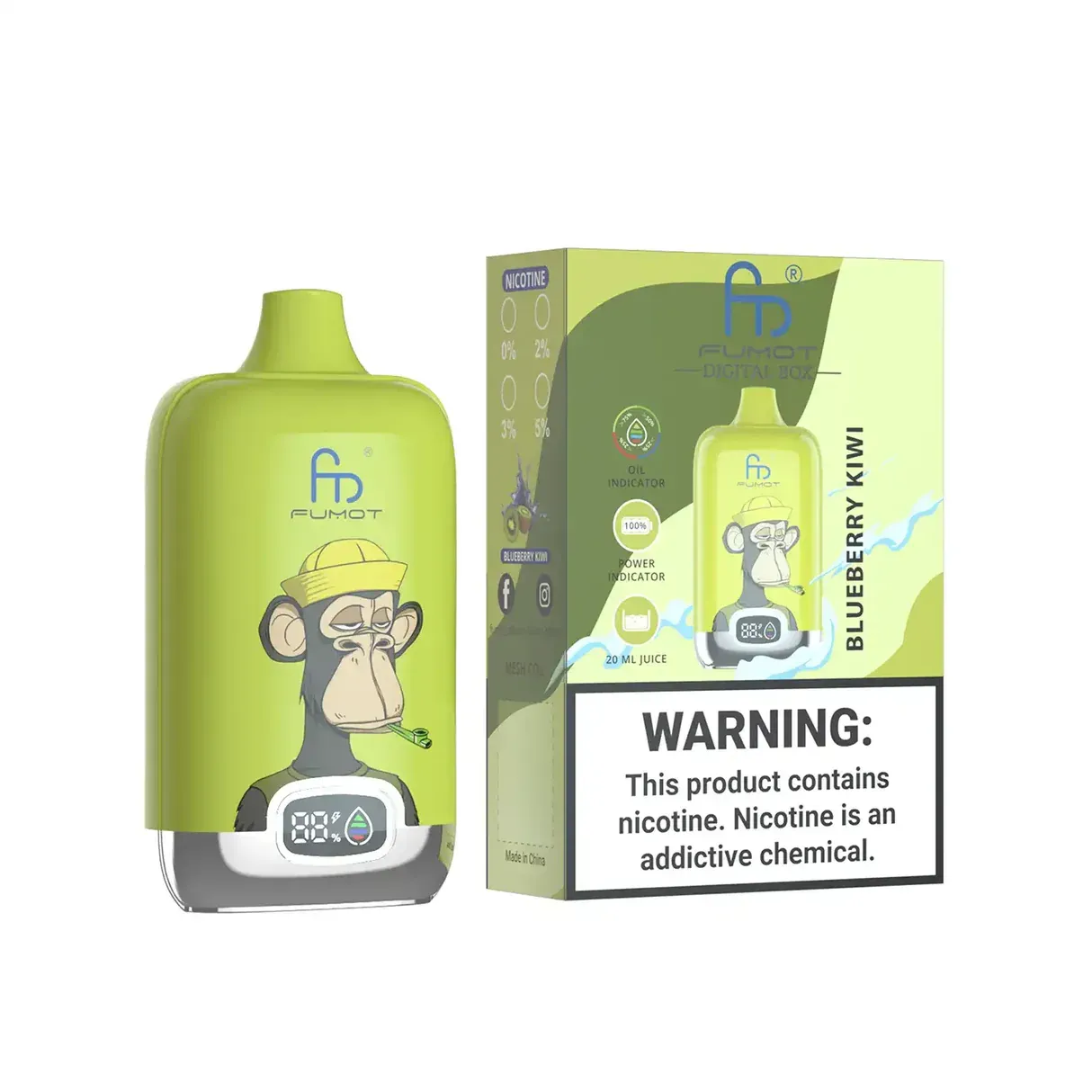 ⭐Fumot Tornado Digital Box 12000 Puffs -50+ Flavour Choices 🍇🍉🍋