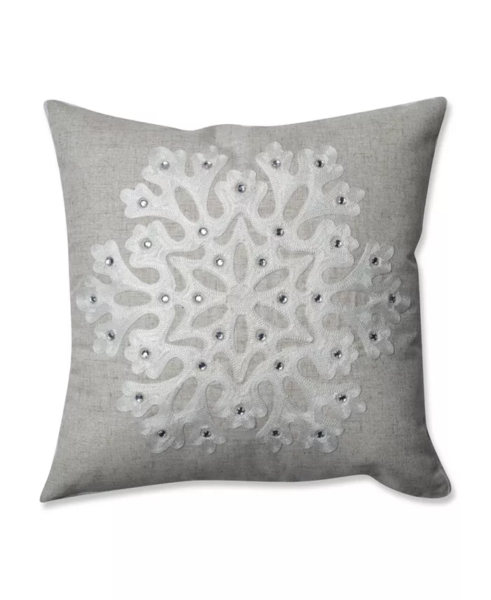 Pillow Perfect Snowflake Grey 16.5
