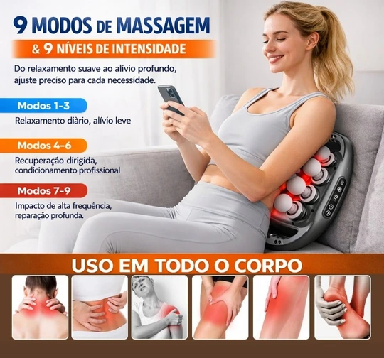 💆‍♂️O massageador profissional para uso diário que relaxa, regenera e estimula os músculos de todo o corpo ✨