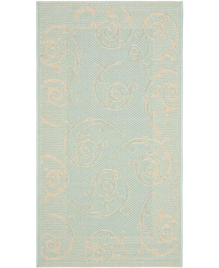 Safavieh Courtyard Aqua and Cream 2'7