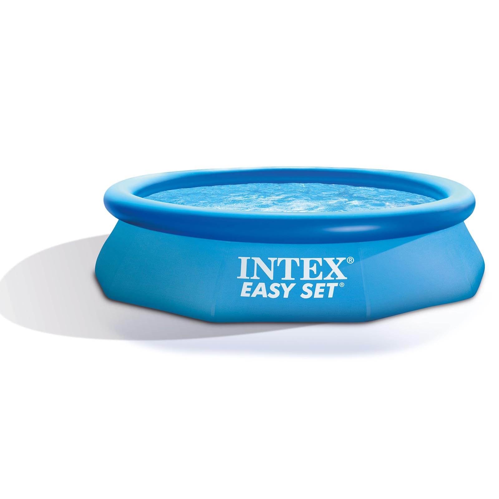Intex 10ft x 30in Easy Set Above Ground Inflatable Family Swimming Pool and Pump