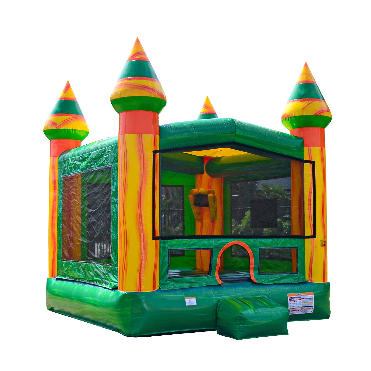 JumpOrange Castle Commercial Grade Bounce House Inflatable 13'x13' (with Blower)， for Kids and Adults， 100% PVC Vinyl， Outdoor Indoor Use