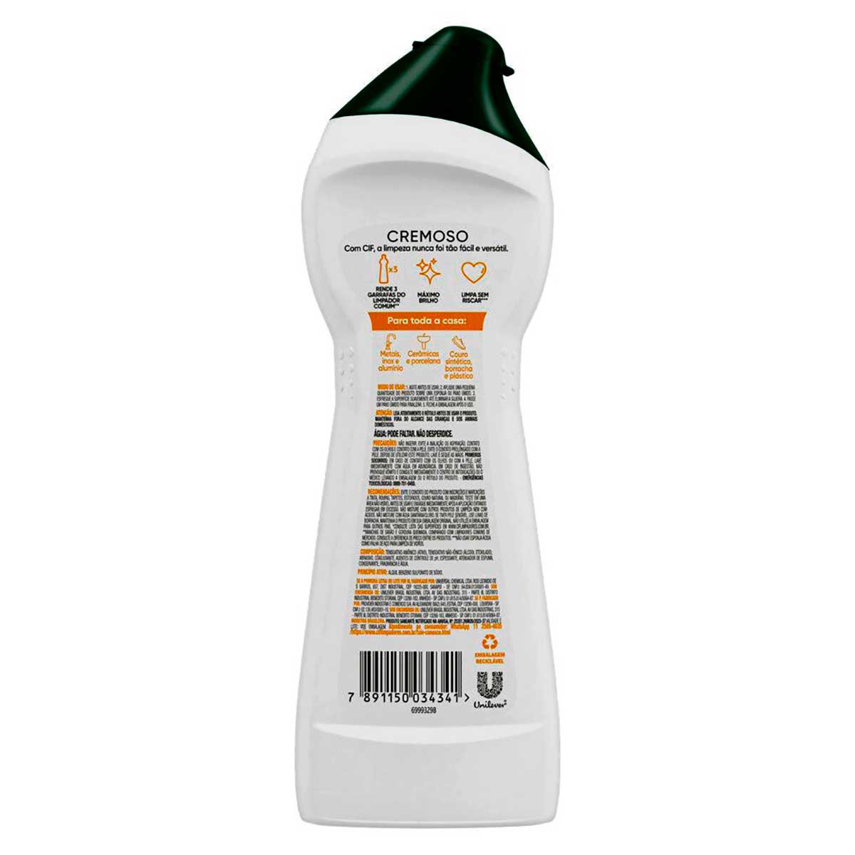 CIF Cremoso Limpeza Milagrosa Laranja para casa 250 ml