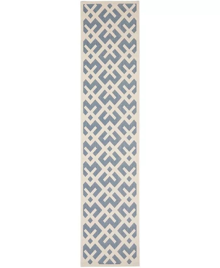 Safavieh Courtyard Blue and Bone 2' x 3'7