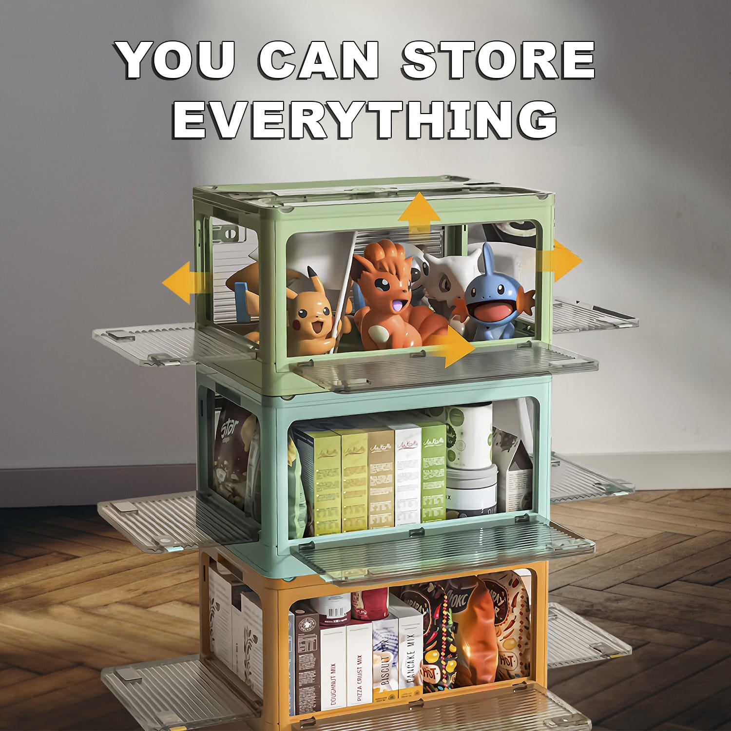 HandmadeTrasures® Storage Containers, For Clothes, Blankets, Kitchen Items, with 4 Wheels