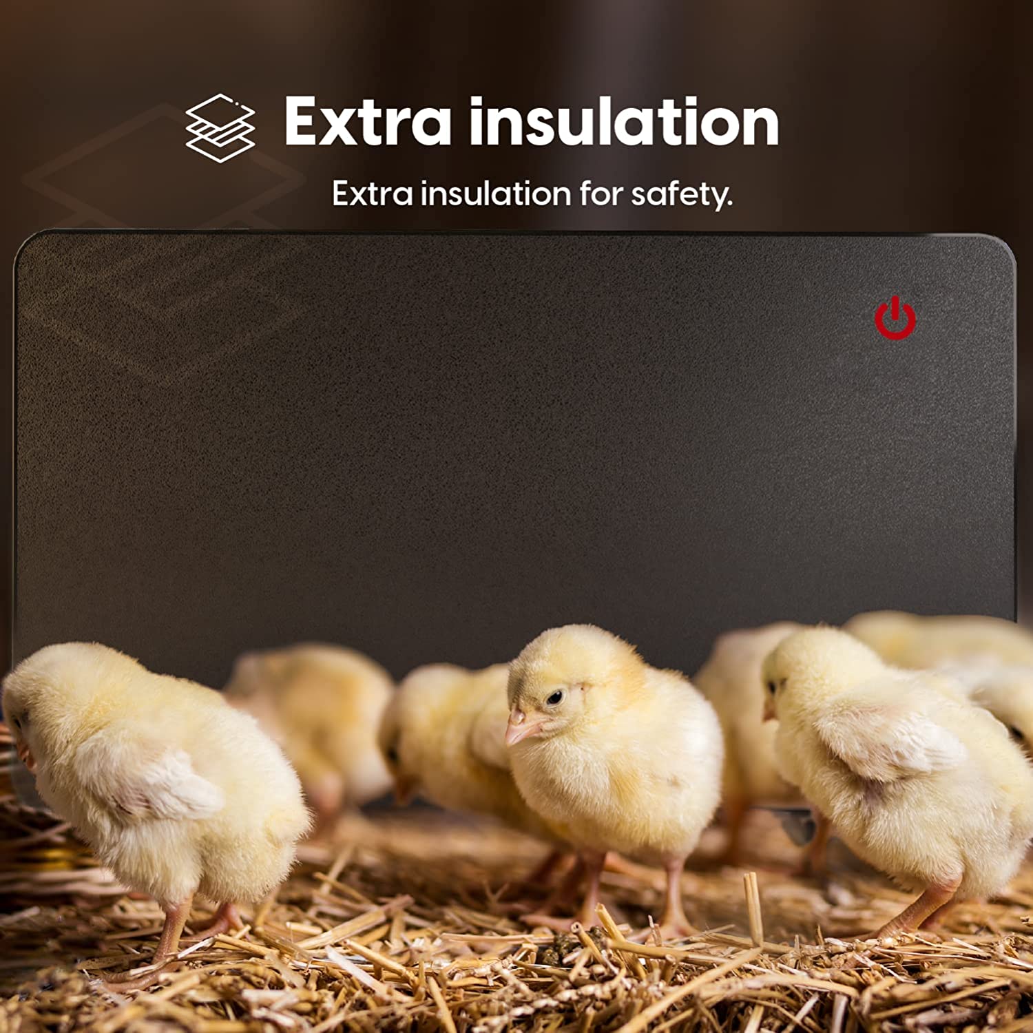 Econohome Safe Chicken Coop Heater， Safer Than Brooder Lamps， Gently Warm， 150 Watts， ETL Compliant for Safety - Also for Pets and Under Desk