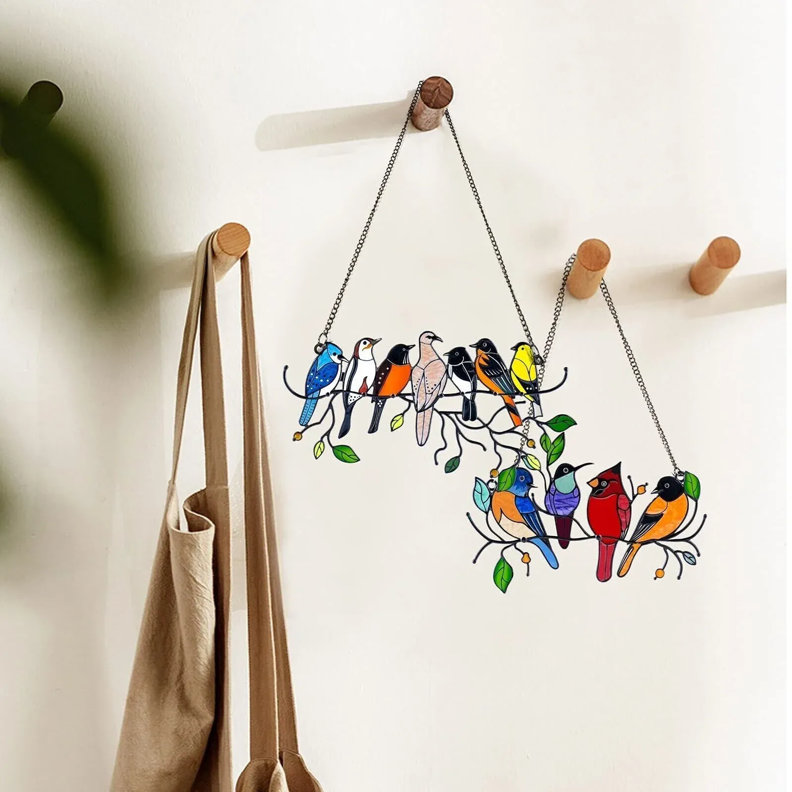 🔥 BIG SALE - 48% OFF🔥The Best Gift-Birds Stained  Window  Panel