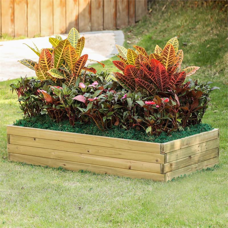 Luxen Home Wood 3.8ft x 2ft Raised Garden Bed