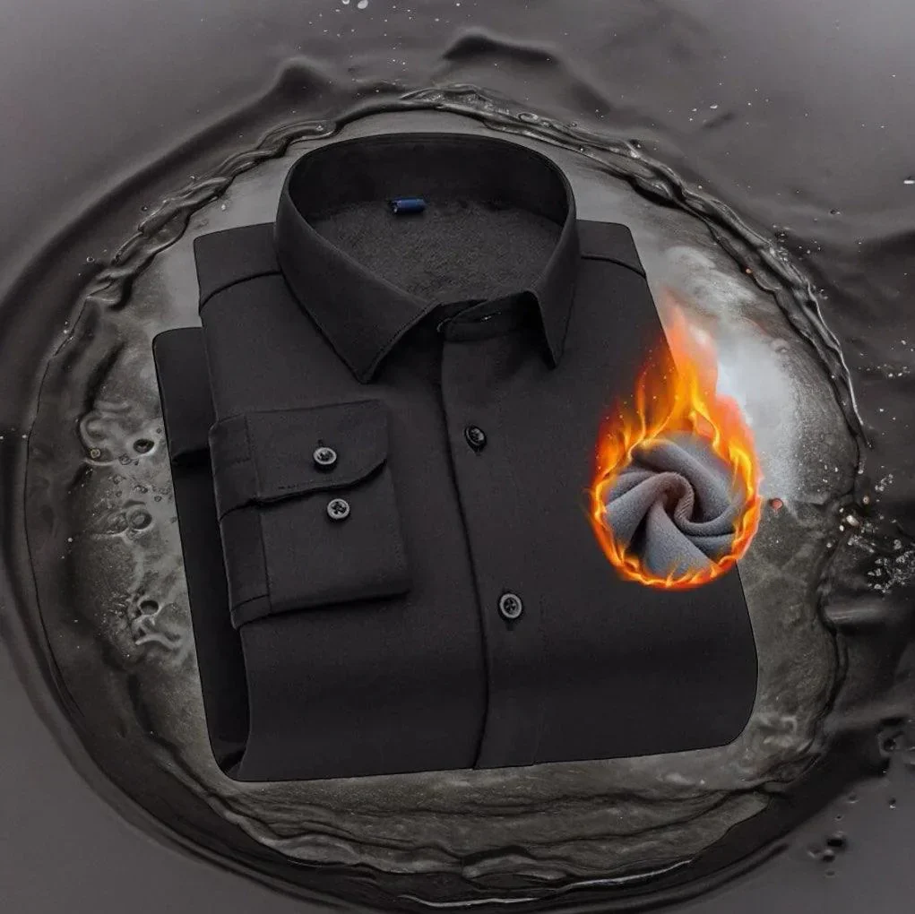 Camisa Percival™ Design Minimalista com Forro em Veludo / Elegância e Conforto para Conquistar no Inverno!