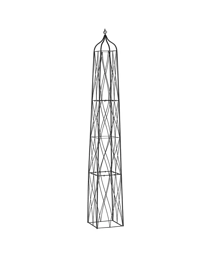 VegTrug Suffolk Square Obelisk Large - Metallic Gray