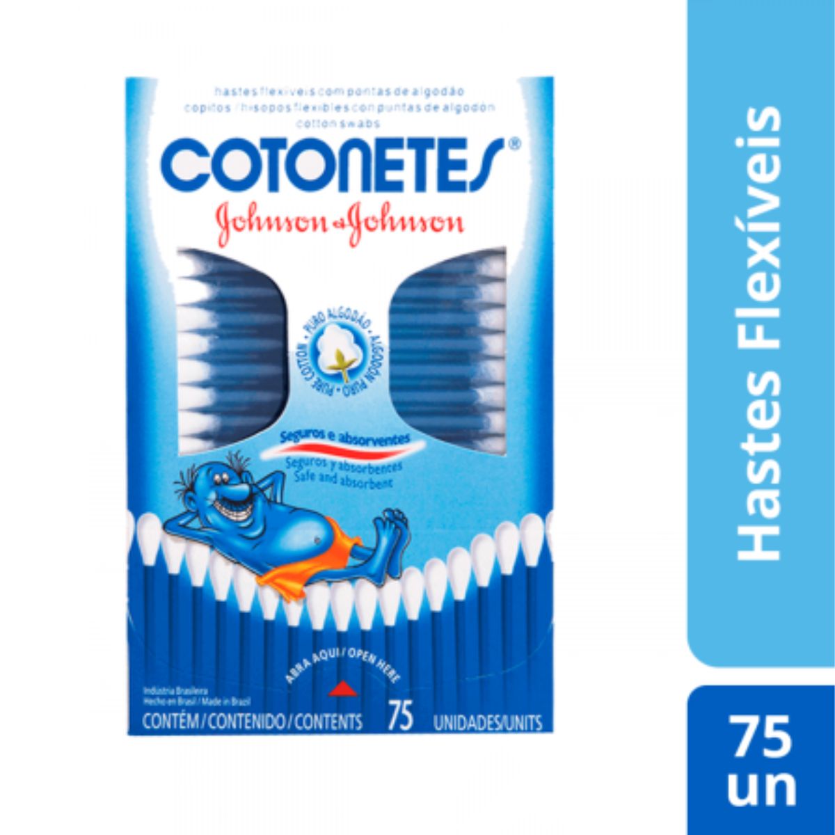 Haste Flexivel Cotonetes Johnson & Johnson 75 Unidades