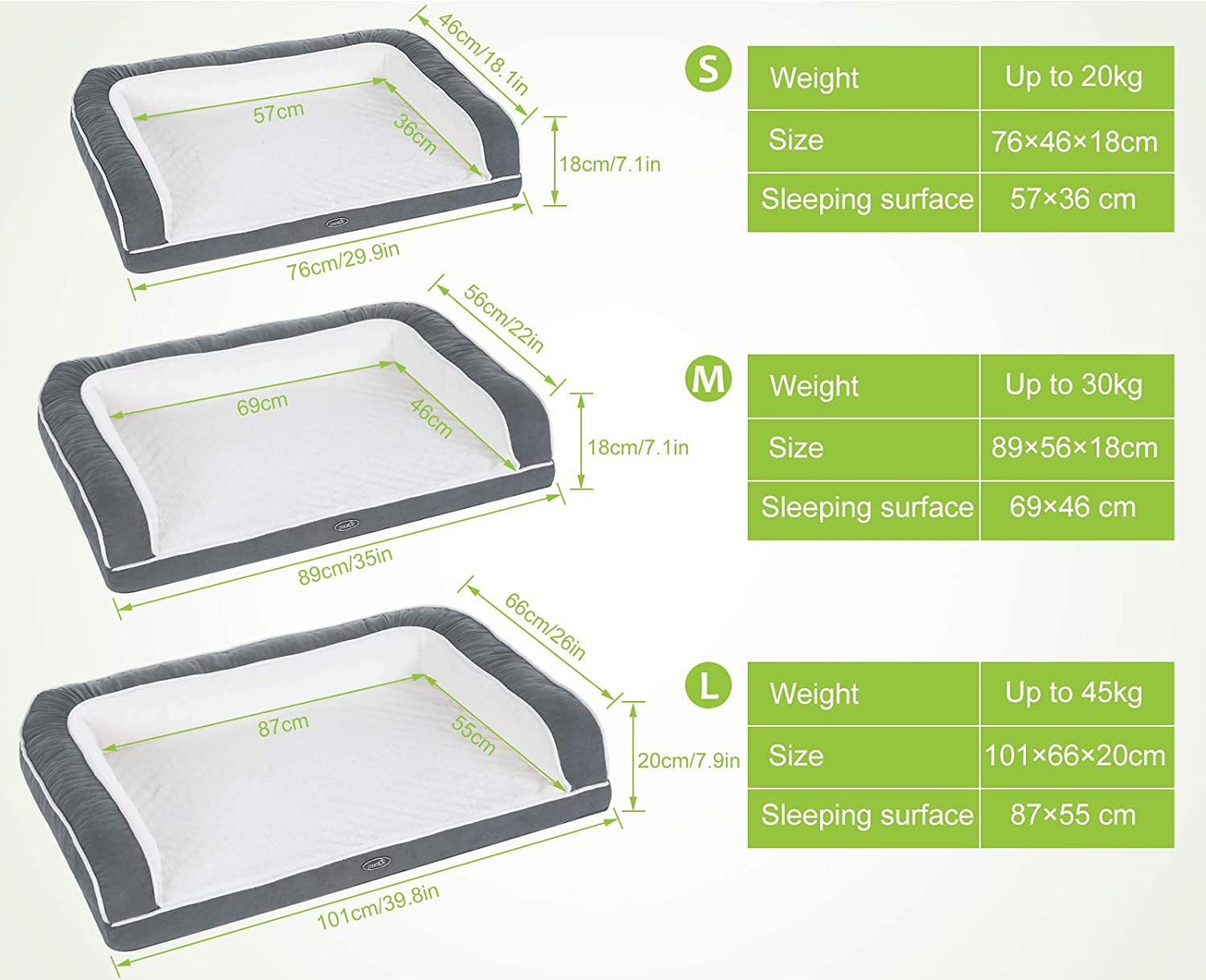 Pecute Dog Bed， Orthopedic Dog Bed， Large Pet Bed Couch Removable Cover