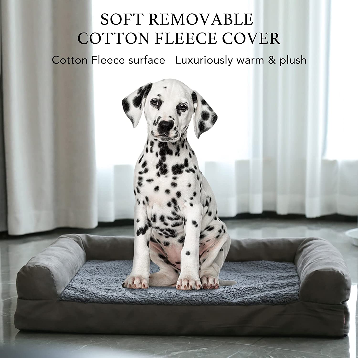 Grezone Orthopedic Dog Beds Furniture for Small/Medium/Large/Extra Large Pet Dog Cat Bed Sofa Puppy Supplies Bed Removable Washable Cover Waterproof Lining Non Skid Bottom Memory Foam Dog Couch Bed
