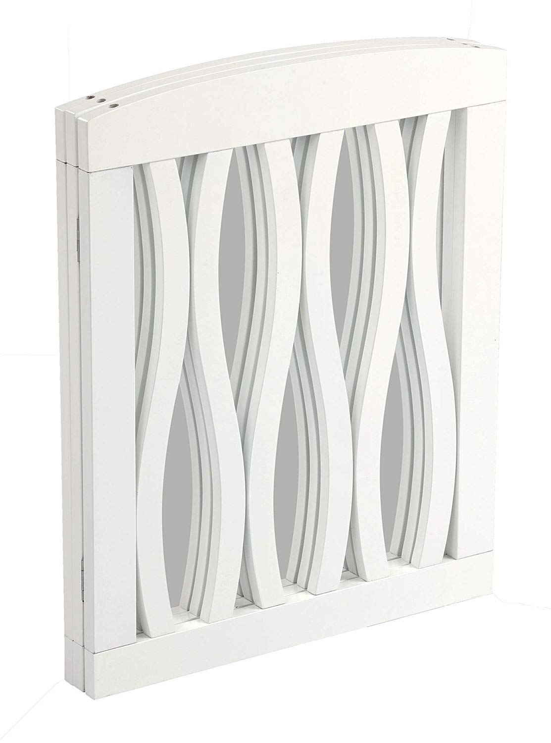 Wooden Foldable Freestanding Pet Gate， Folding 3 Panel Dog Fence， Puppy Pen Gate