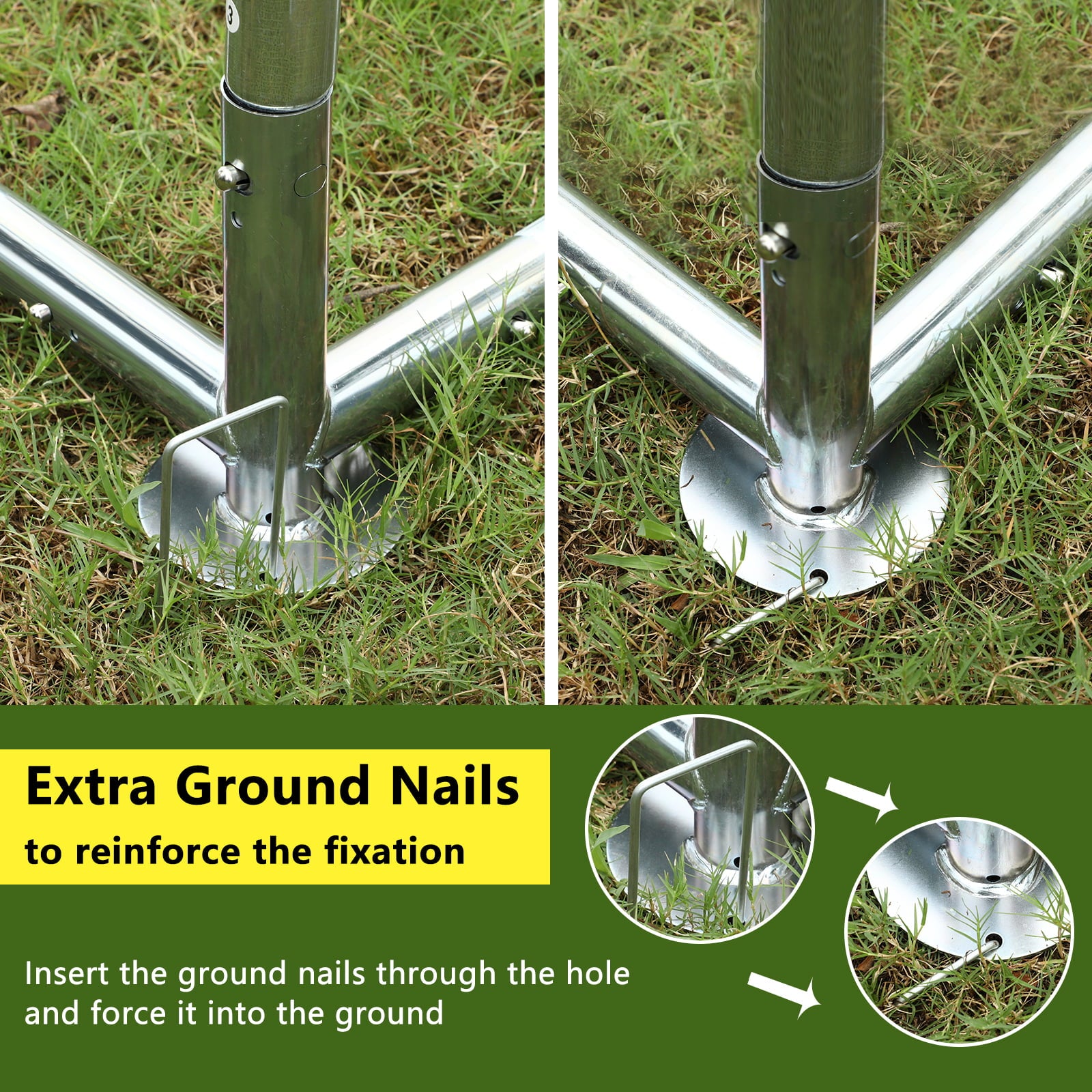 MAGIC UNION Dog Cage Metal Outdoor Pet Playpen Wire Kennel with Water-Resistant Cover Roof