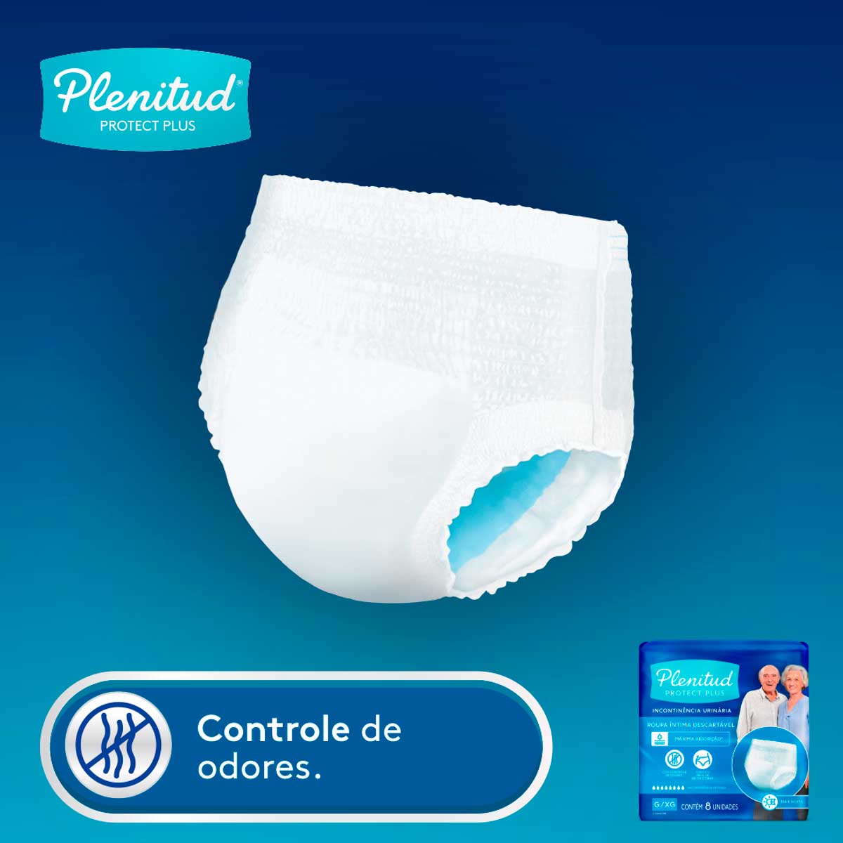 Roupa Intima Plenitud Plus para Incontinencia P/M 8 Unidades