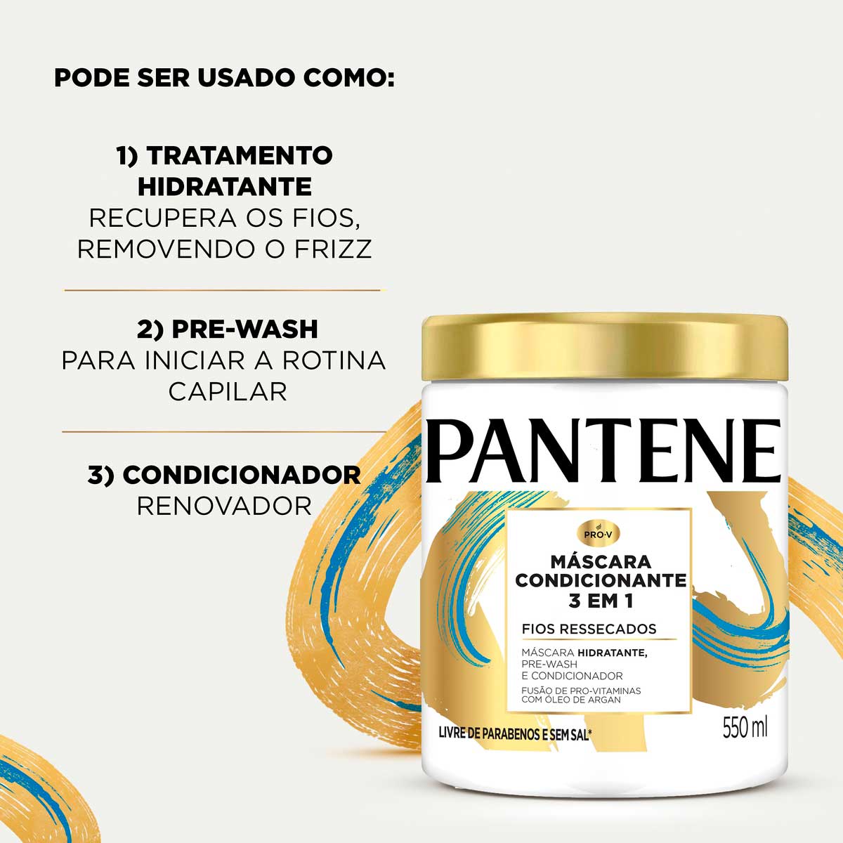 Mascara Pantene Pro-Vitaminas 3 em 1 Condicionante 550ml