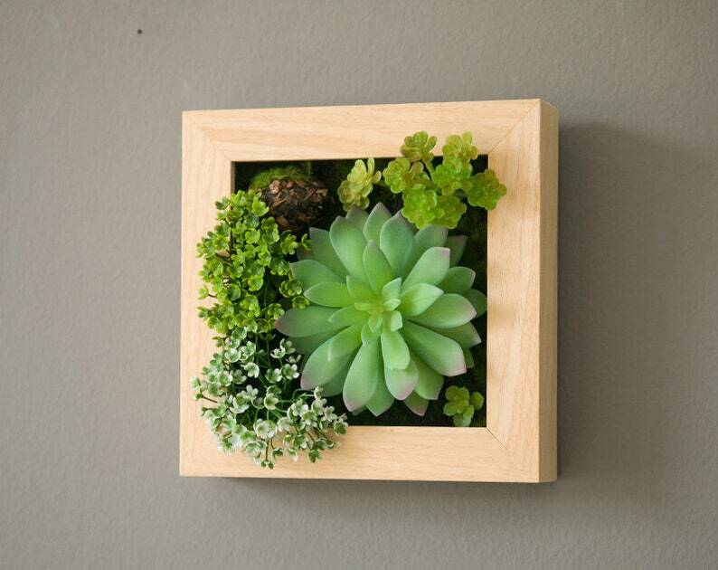 Faux Plant Succulent Wall, Faux Greenery Foliage With Stem, Fake Succu