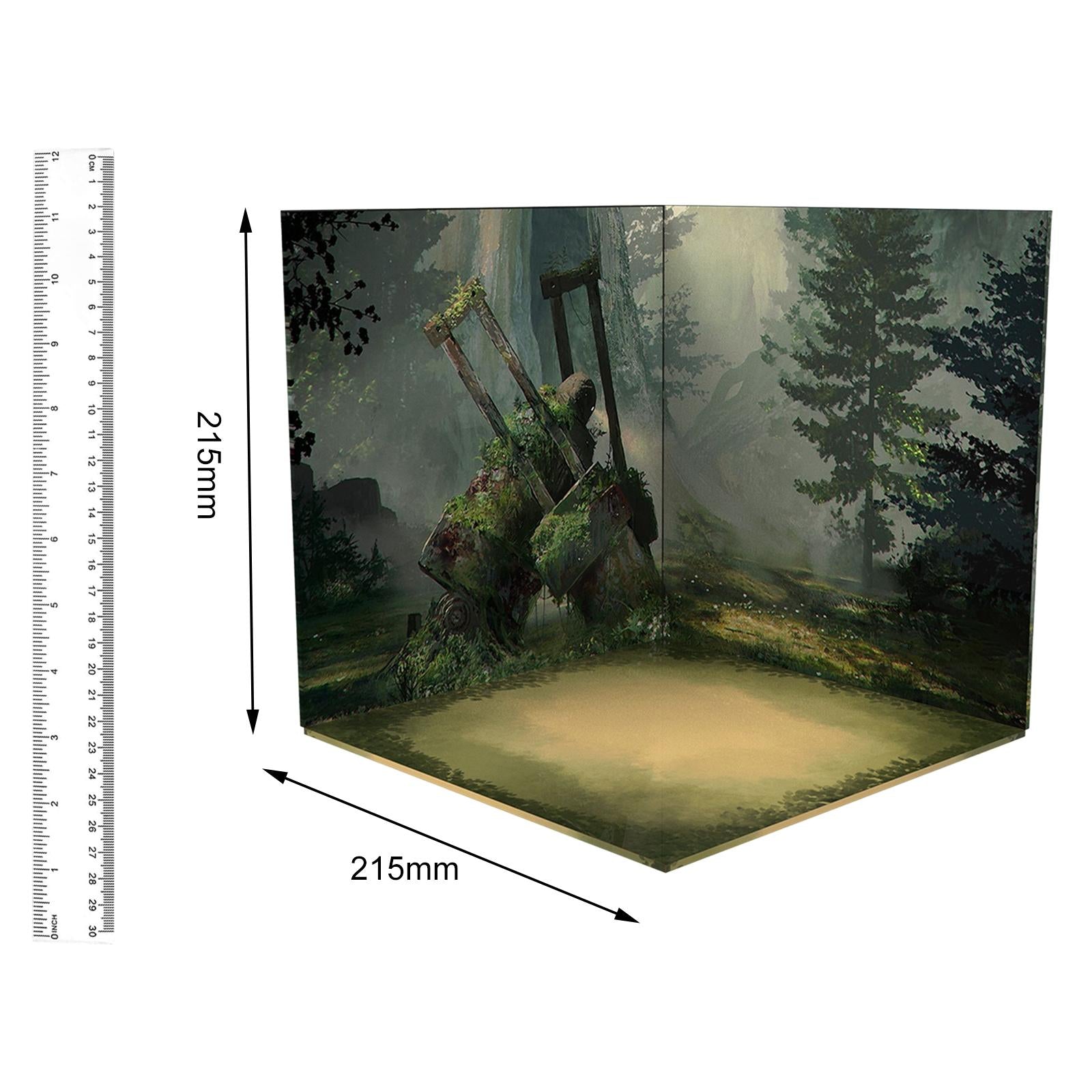 1/12 Backdrop Display Storage Collection Organizer Decoration for Action Figure Dolls， 1:12 Car Display Show Background Forest