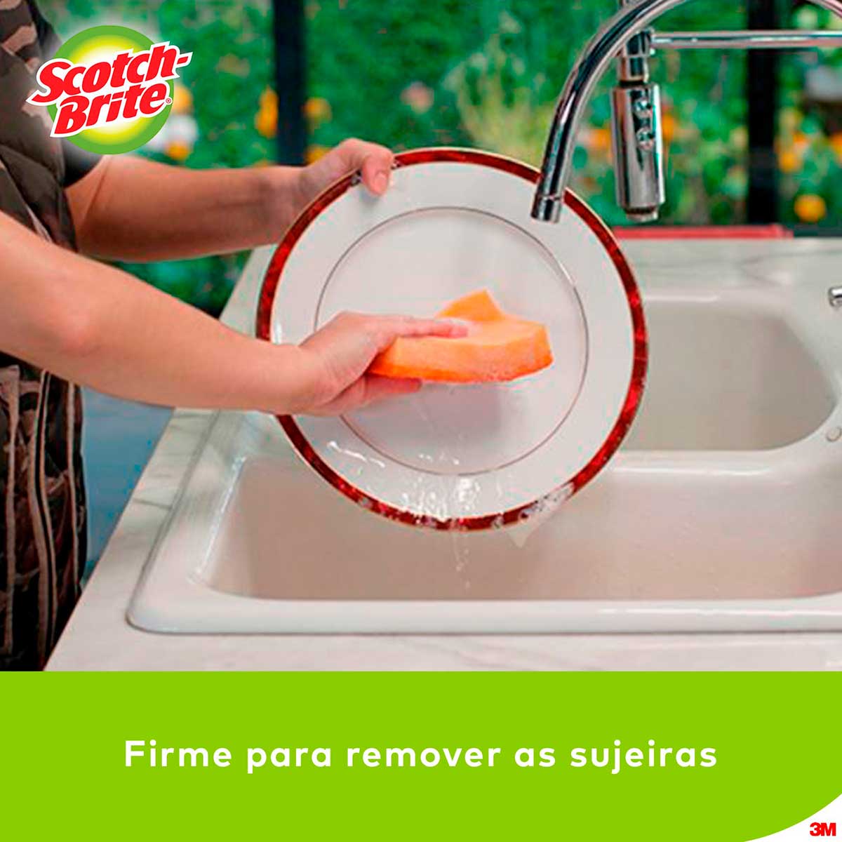 Esponja Nao Risca Laranja Scotch Brite - 3 Unidades
