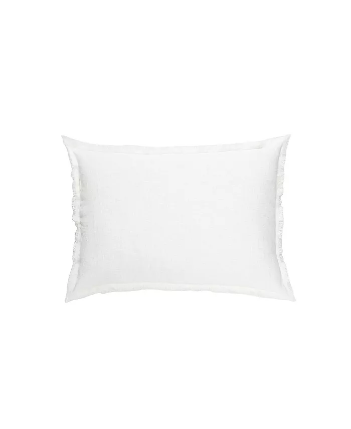 Anaya Home Bright White Linen Down Lumbar  Pillow