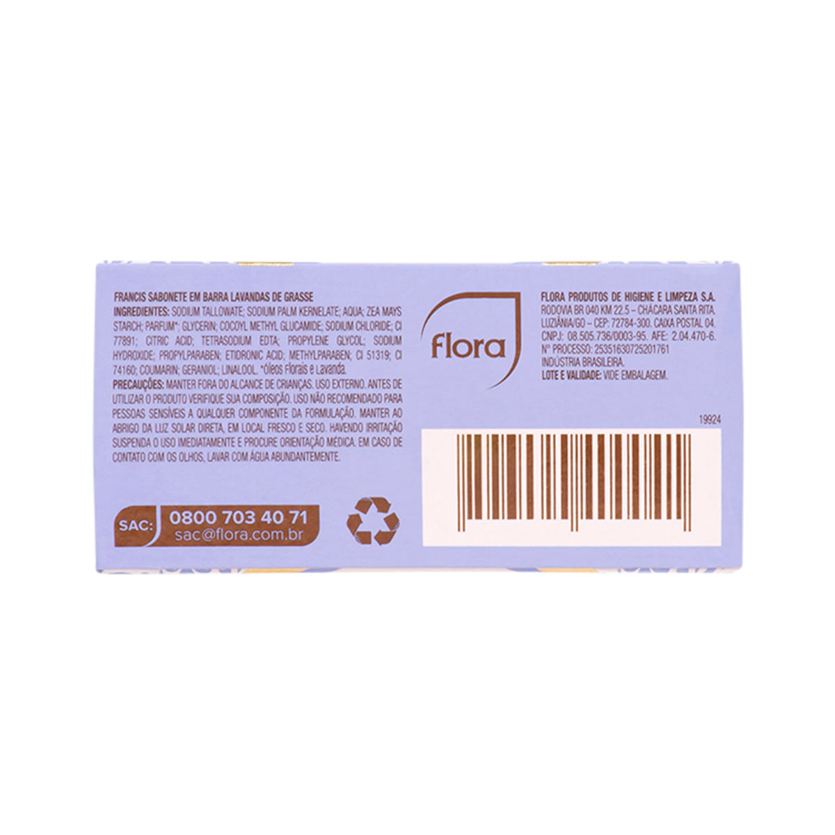 Sabonete em Barra Corporal Francis Classico Lavandas de Grasse 90g - Lilas