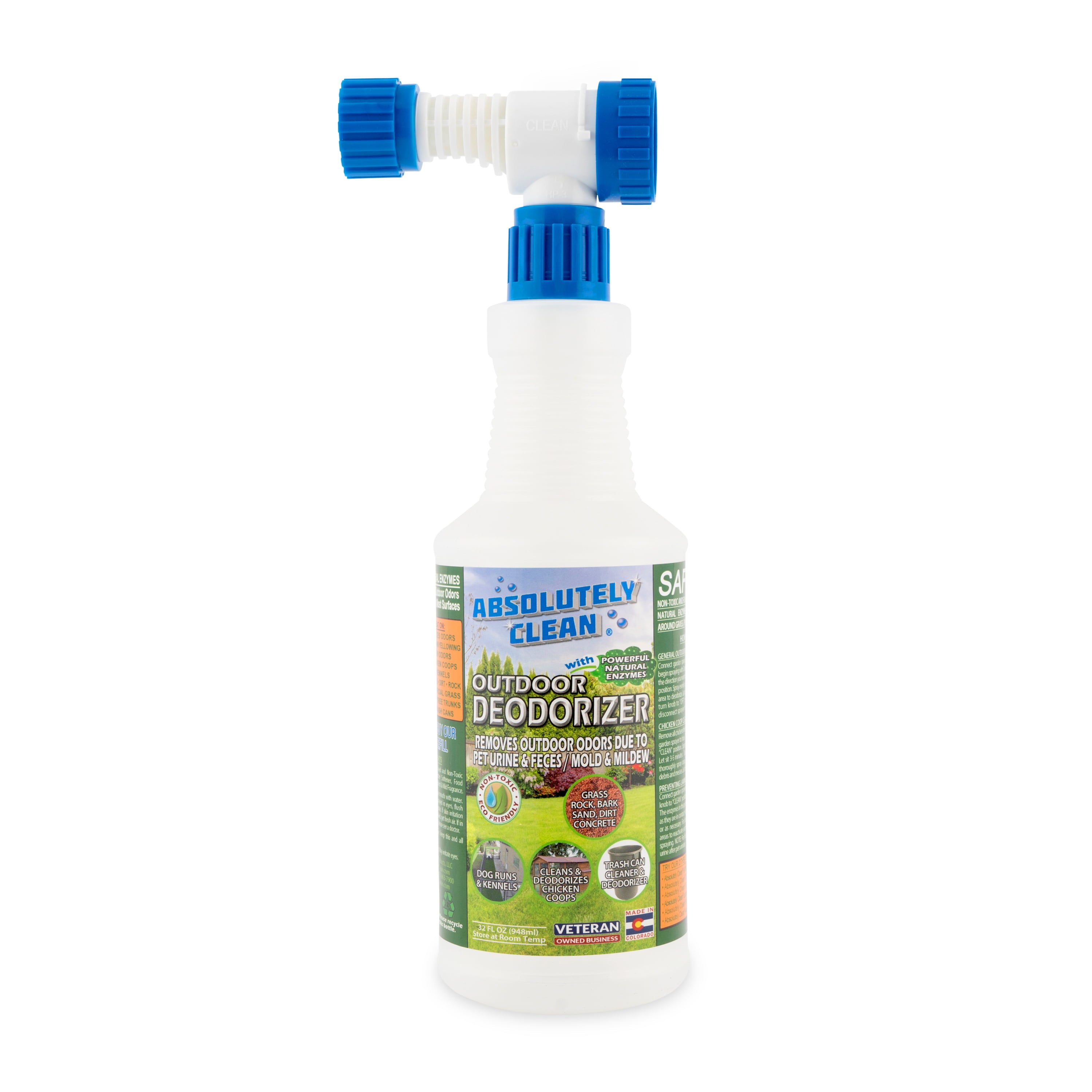Amazing Outdoor Deodorizer - Natural Enzyme Formula - Just Spray and Walk Away - Grass， AstroTurf， Dog Runs， Patios， Decks， Fences and More - Prevents Lawn Yellowing - USA Made - Vet Approved