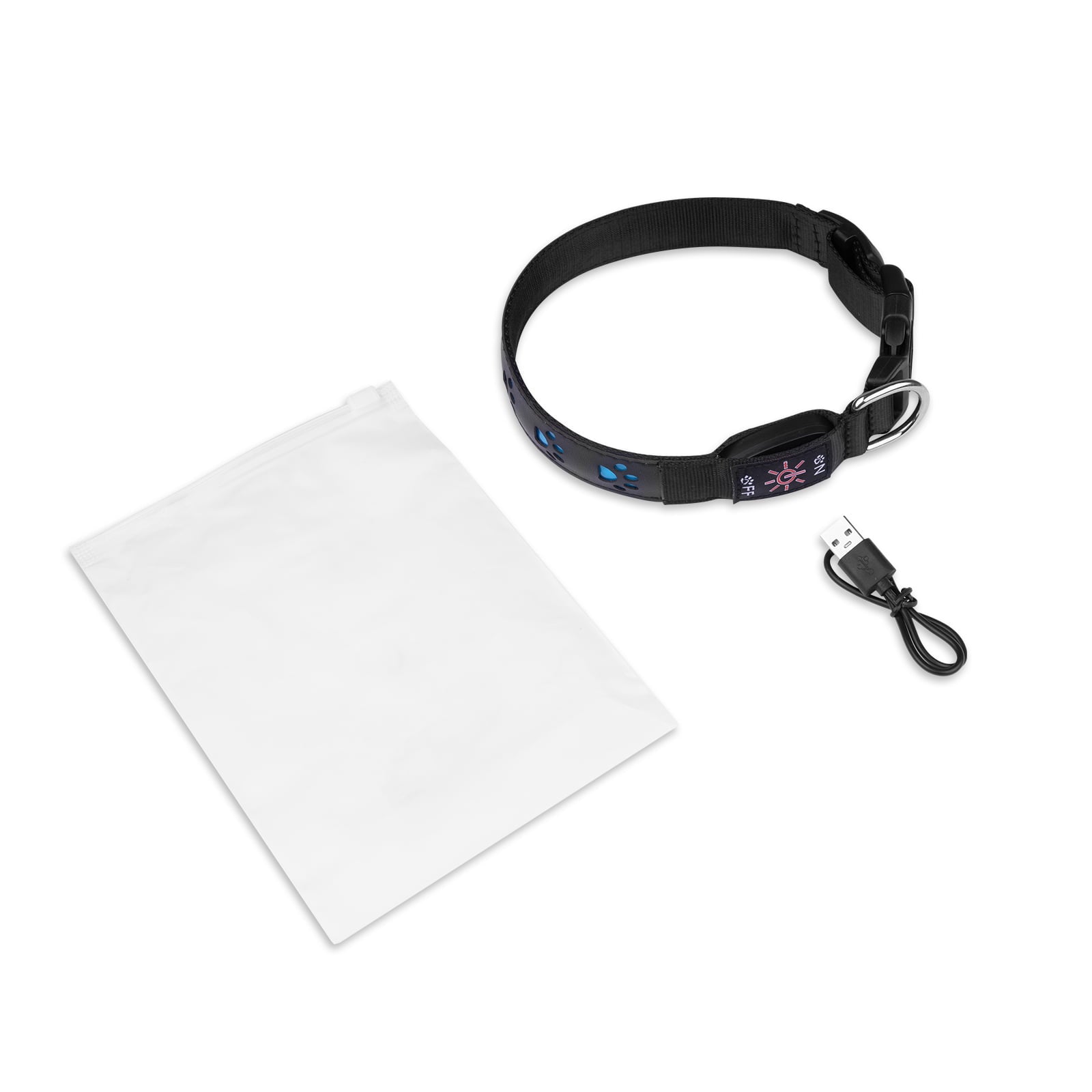 Dog Collar， AMIR LED Dog Collar Rechargeable Light Up Dog Collars Waterproof Dog Collar Dog Necklace for Night Walking Small Medium Large Dogs