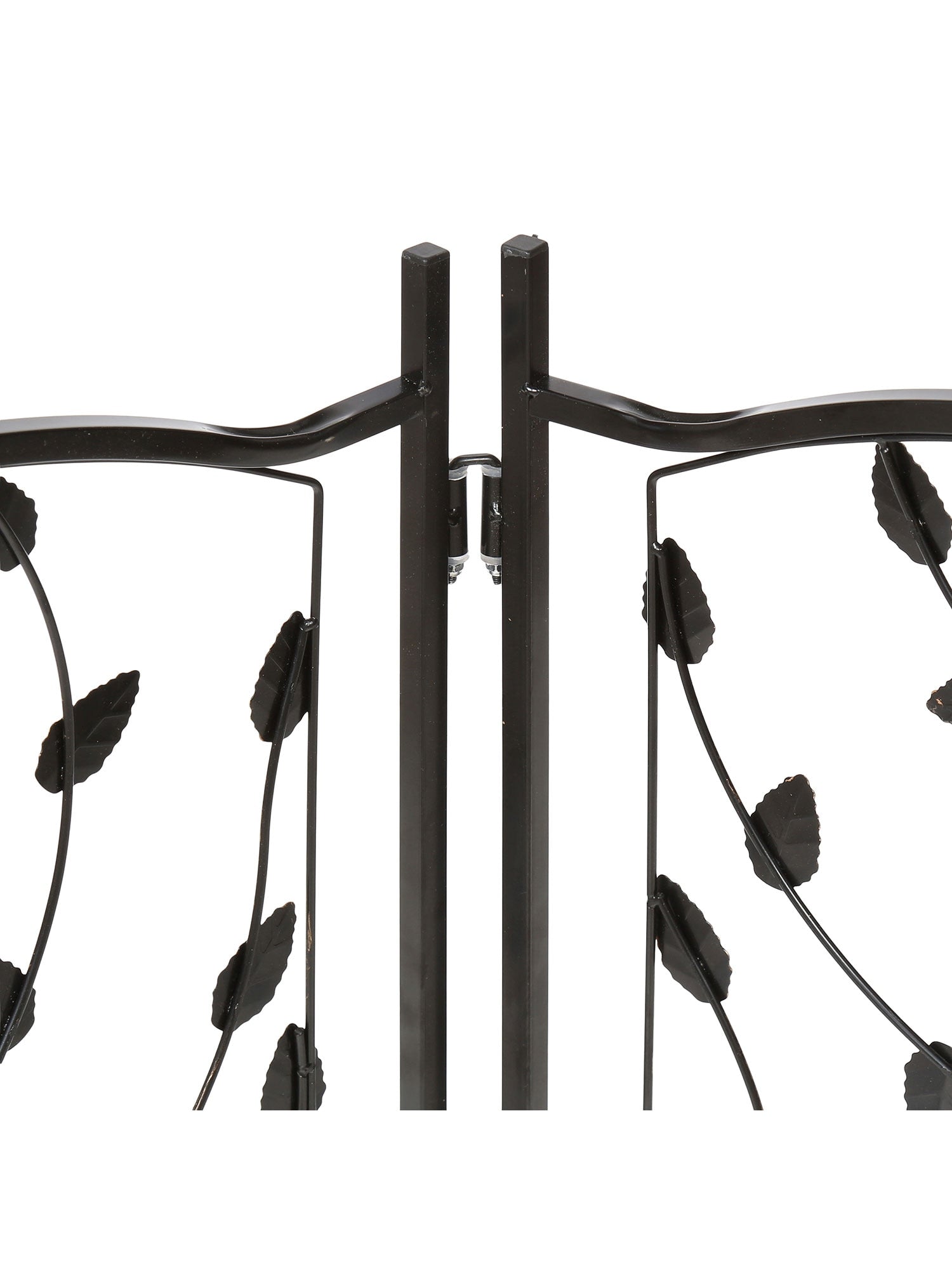 3-Panel Foldable Dog Gate Freestanding Dog Gate Metal， Tree of Life