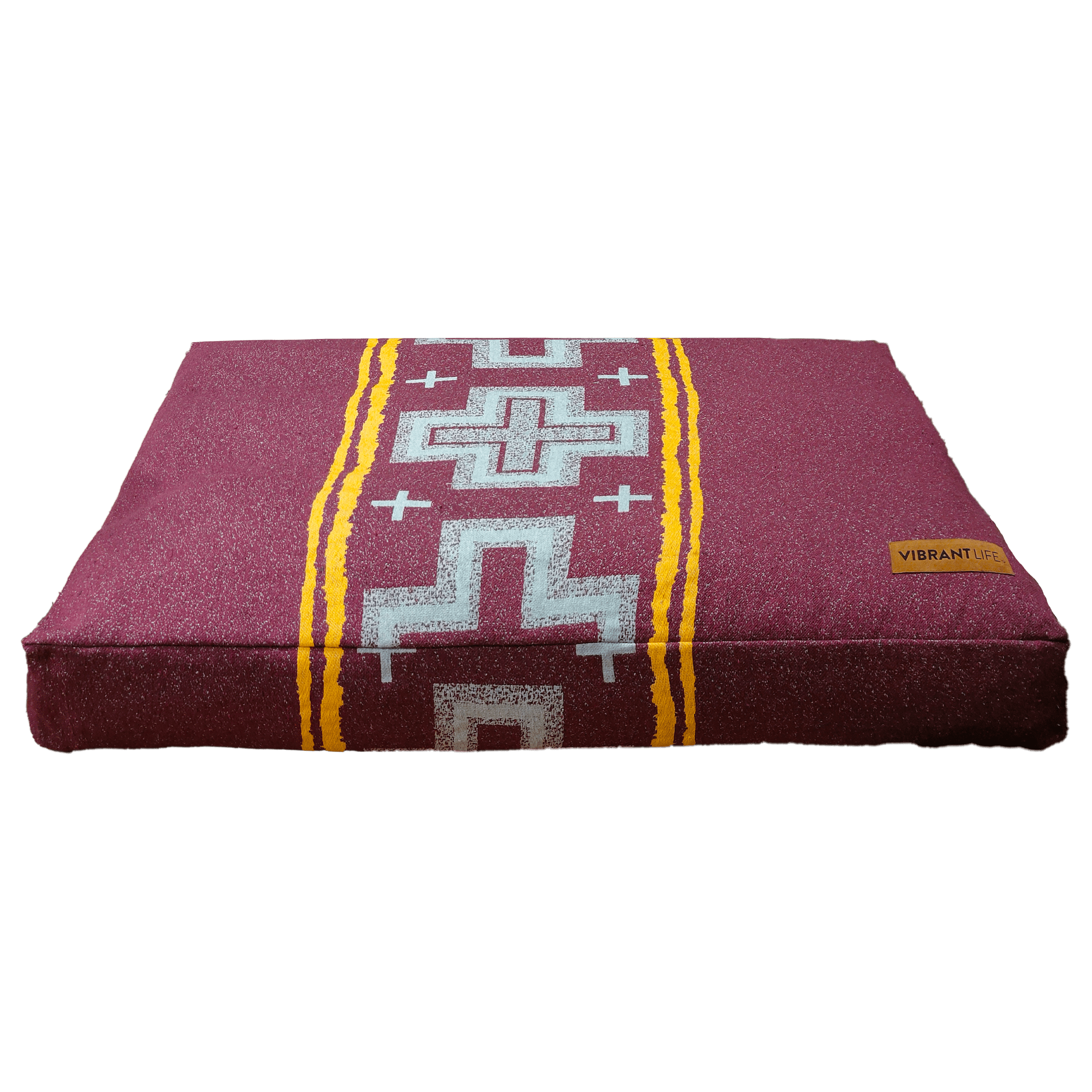 Vibrant Life Rectangular Jacquard Bed Red for Medium Size Dog