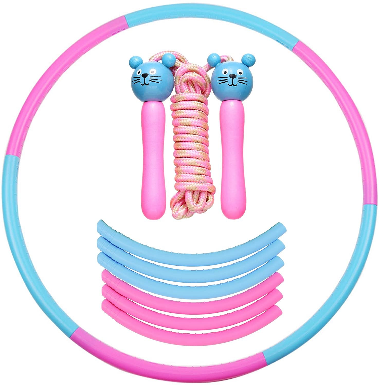 Detachable Hula Hoop and Jump Rope for Kids - Great for Indoor and Outdoor Sports for Children of all ages