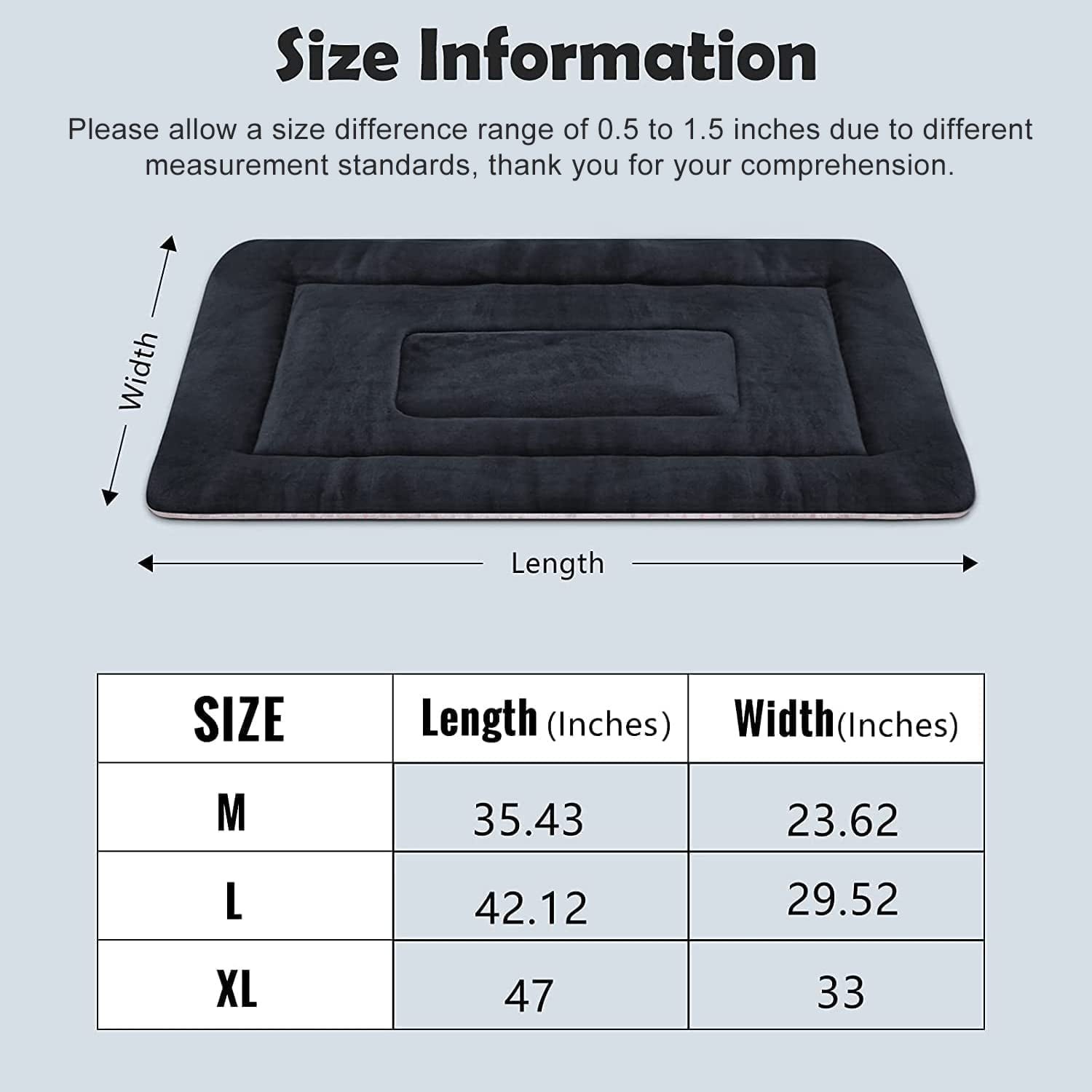 PROCIPE Pet Bed Washable Dog Crate Mat Anti-Slip Kennel Pads 42 inch Dark Grey