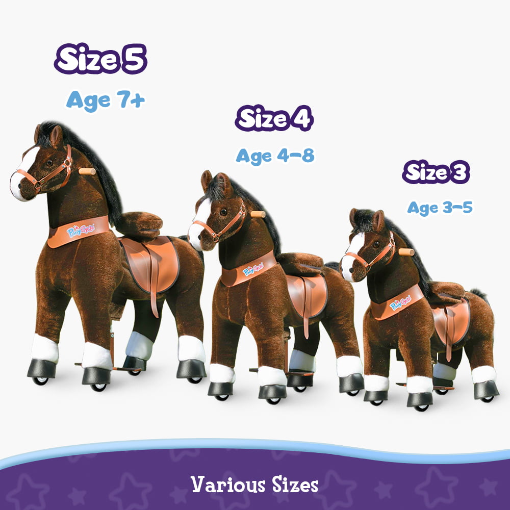 PonyCycle Riding Horse Toy Push and Pedal Ride-Ons for Boys and Girls Age 4-8 Chocolate Brown