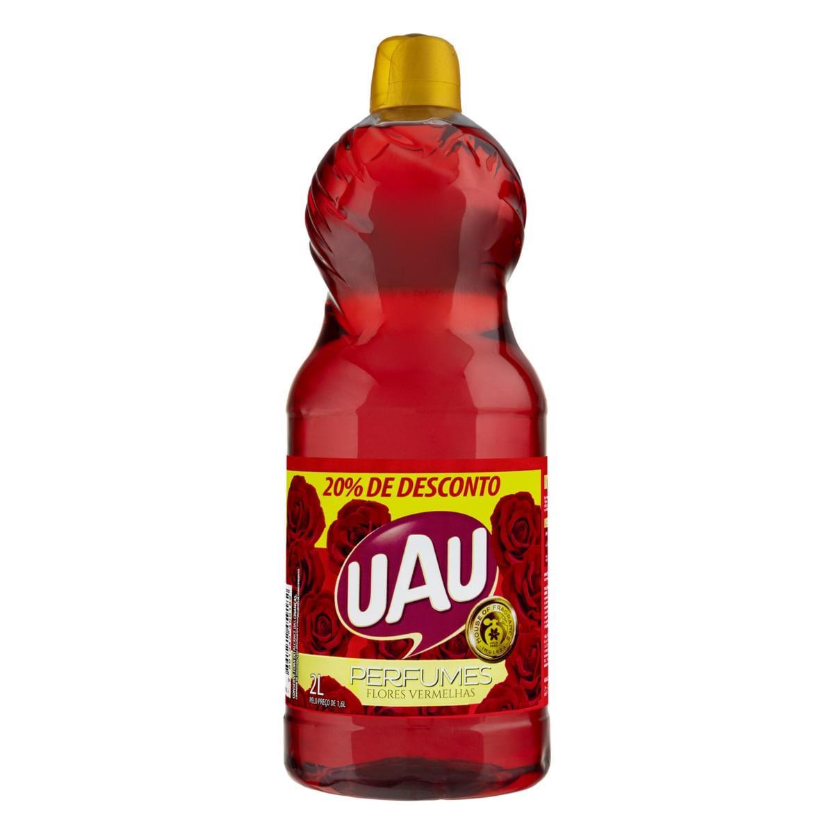 Limpador Perfumado Flores Vermelhas Uau Perfumes 2L Gratis 20% de Desconto