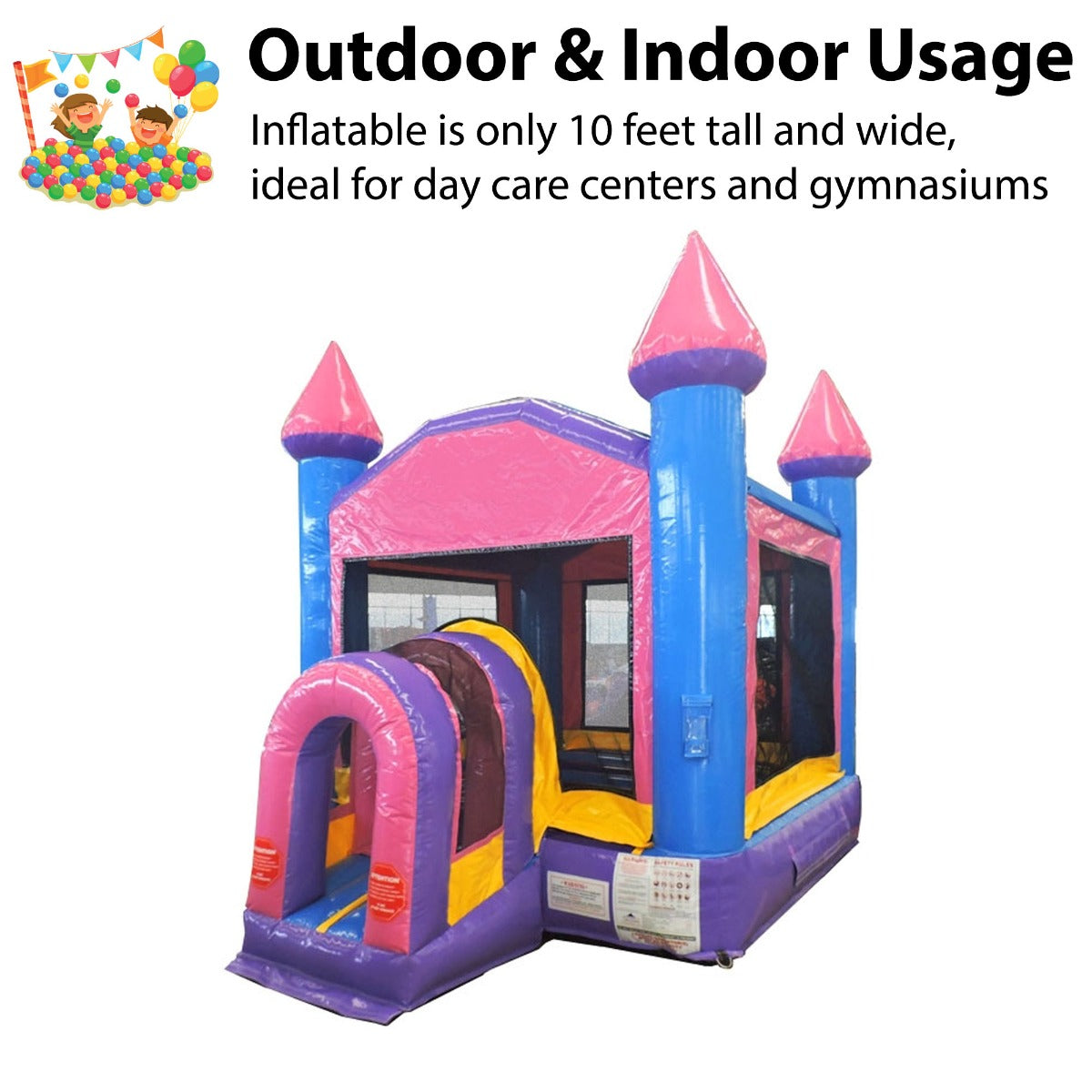 TentandTable Commercial Inflatable Bounce House - Pink Kids Bouncy Castle