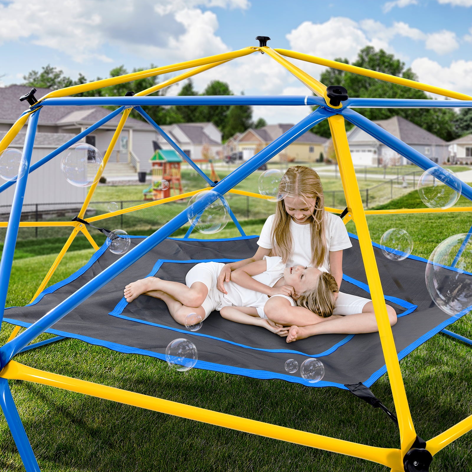 JUGADER 10' Climbing Dome with Swing and Hammock for Kids