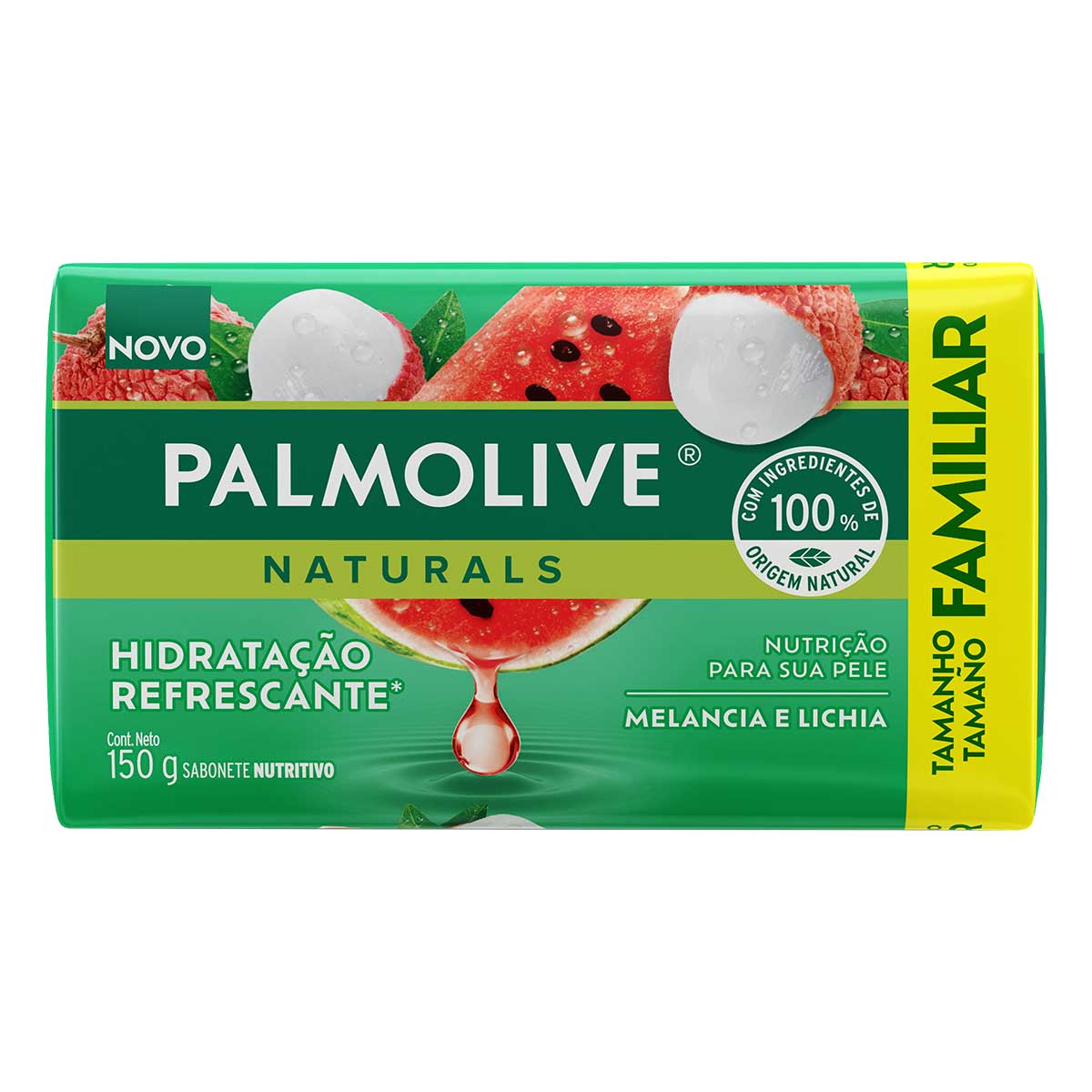 Sabonete em Barra Hidratacao Refrescante Melancia e Lichia Palmolive Naturals 150g Tamanho Familiar