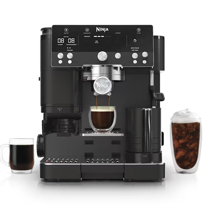 Ninja LUXE CAFÉ Premier Series, máquina de expresso, máquina de café a gotas e cerveja rápida a frio, moinho integrado, manuseio assistido, batedor mãos livres.