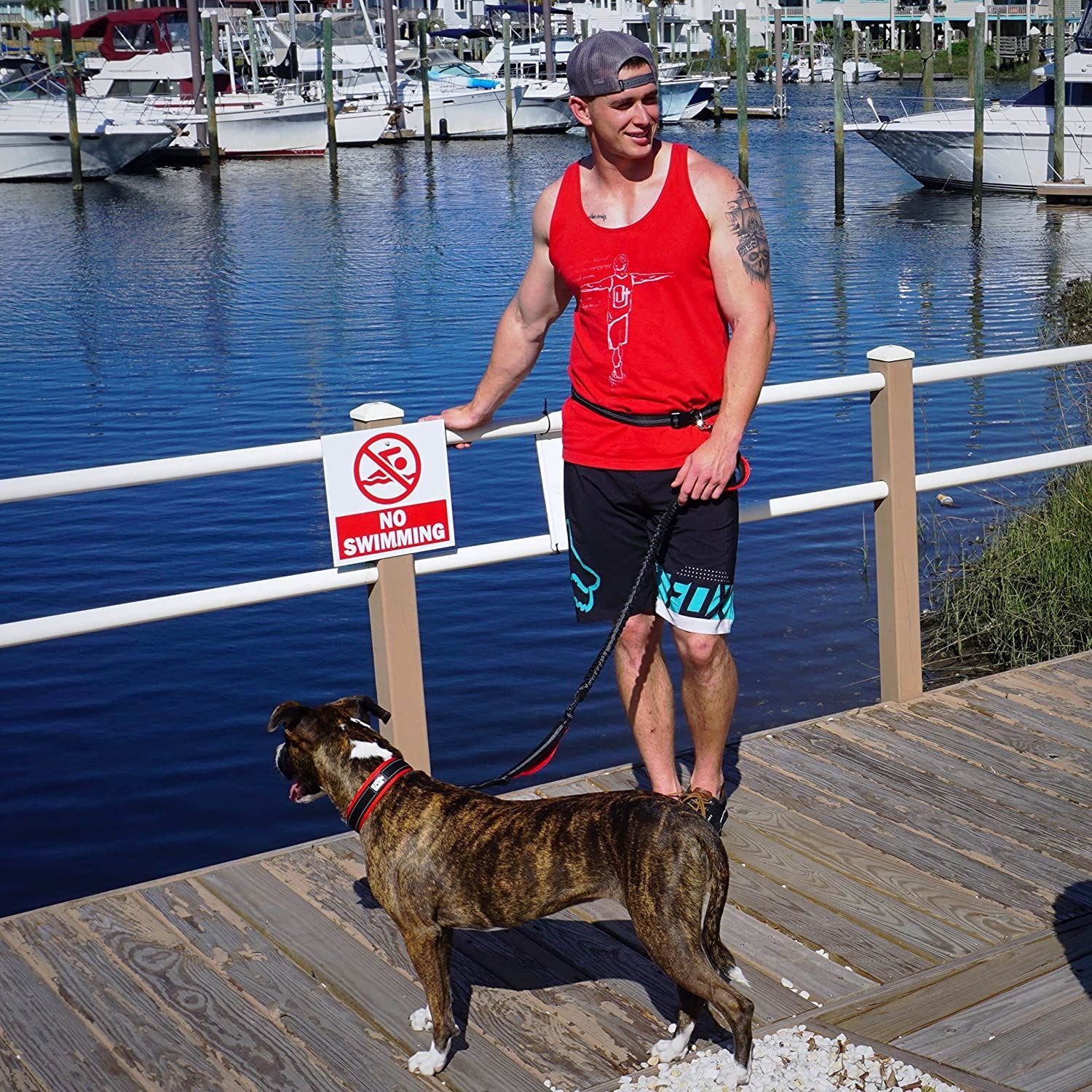 Black Rhino - The Comfort Collar Ultra Soft Neoprene Padded Dog Collar for All Breeds - Heavy Duty Adjustable Reflective Weatherproof (Large， Red/Black)