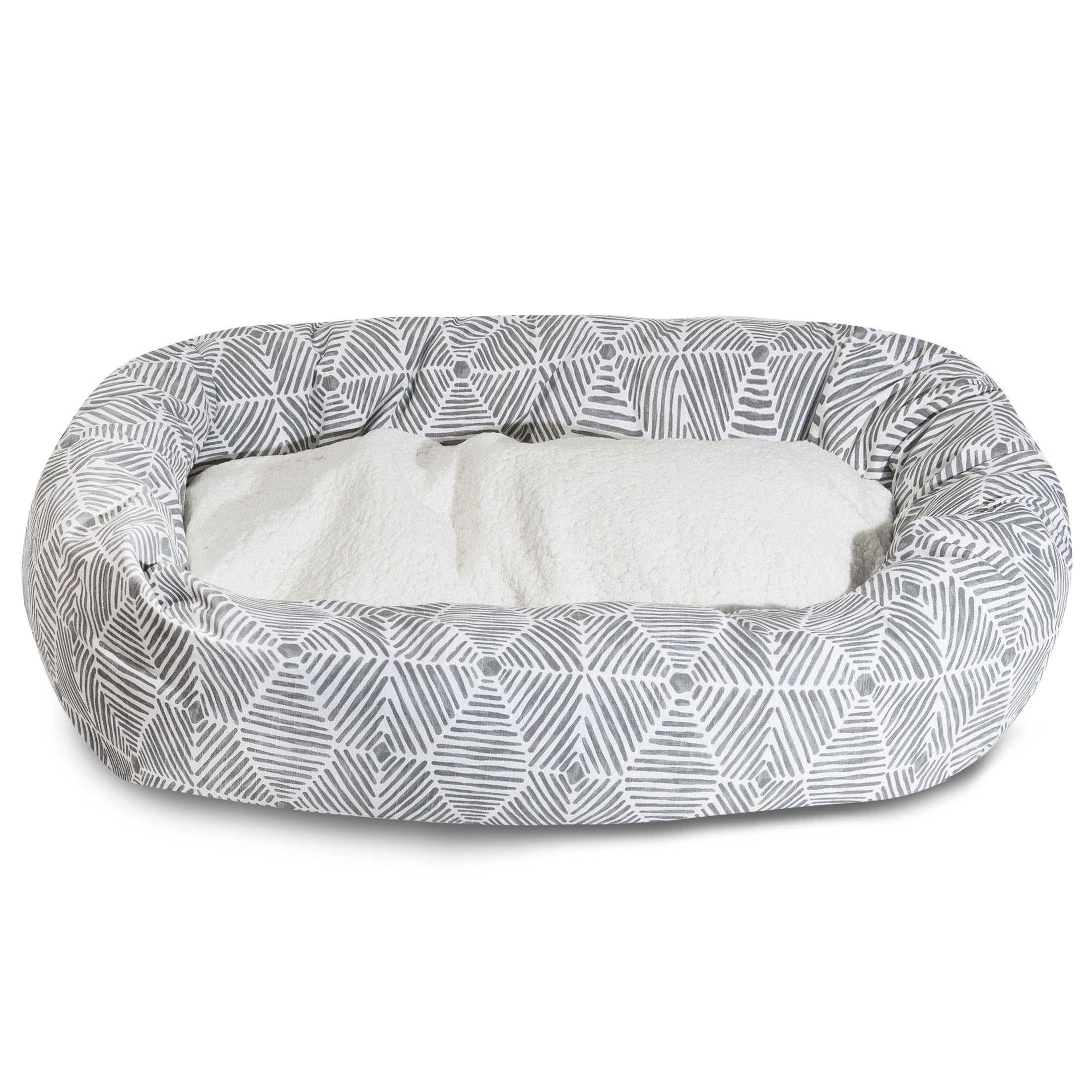 Majestic Pet | Charlie Sherpa Bagel Pet Bed For Dogs， Gray， Extra Large