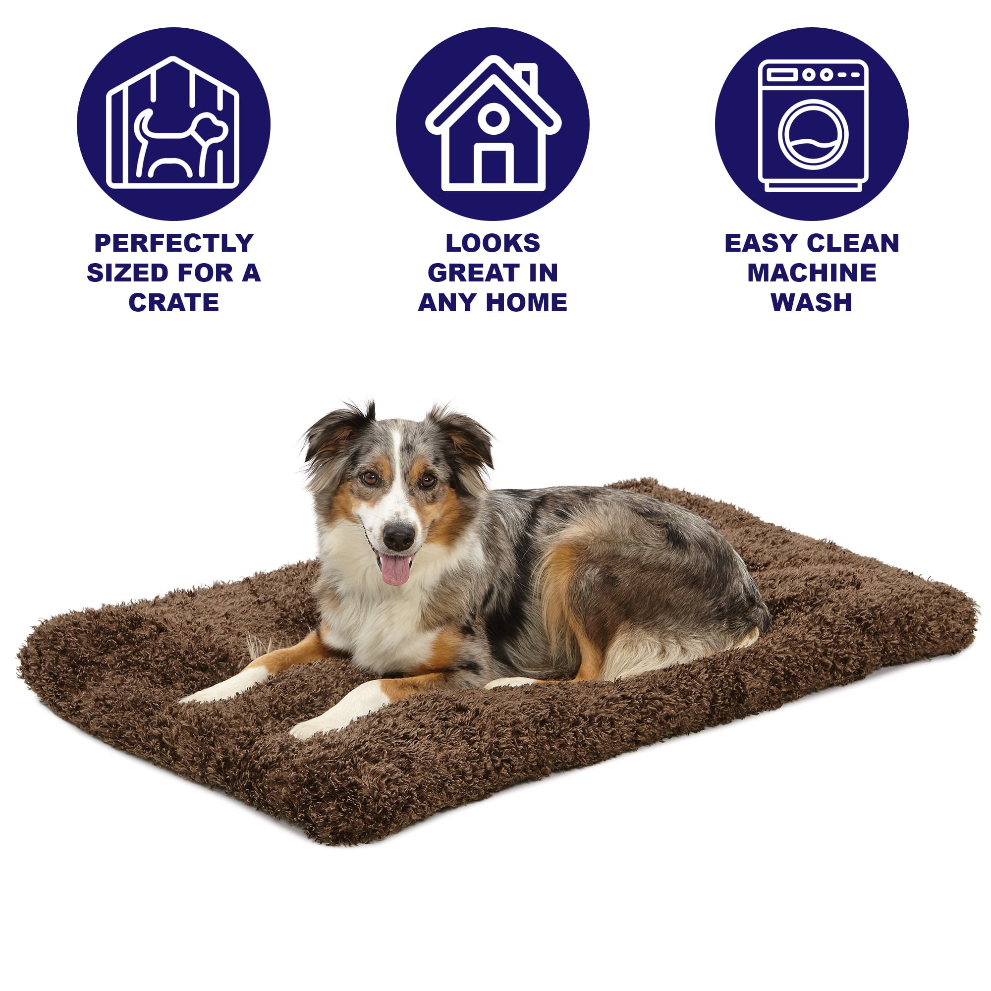 Mid-West Homes For Pets Quiet Time Dog Bed and Crate Mat， Deluxe Ombre Swirl， 42