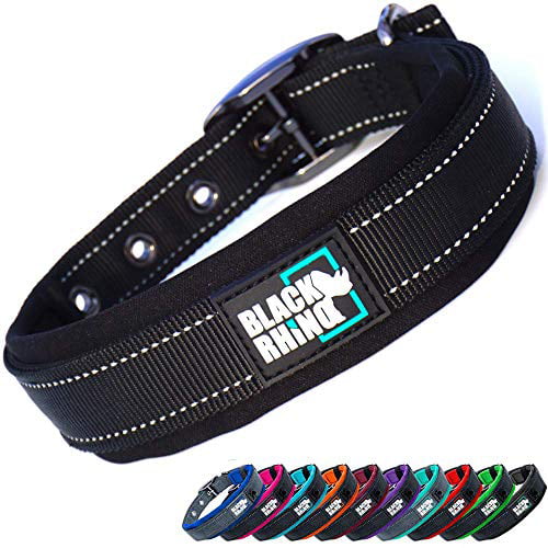 BLACK RHINO Comfort Dog Collar Ultra Soft Neoprene (XLarge， Black)