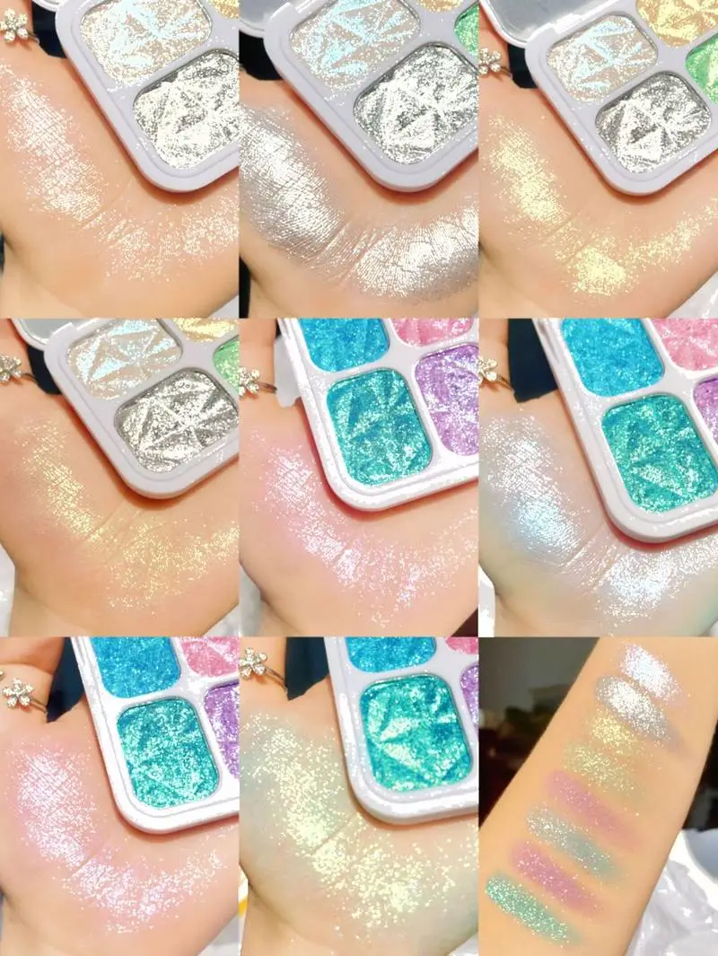 Face Contour Shiny Glow Highlight Powder 8 Colors Highlighter Palette